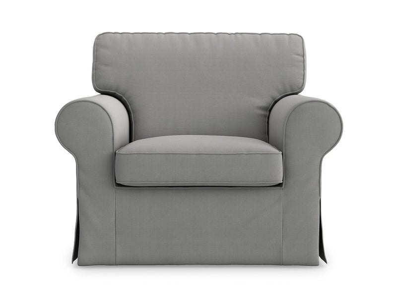 MASTERS OF COVERS Ektorp Armchair 5 Color Cotton Cover for The IKEA Ektorp Chair Slipcover Replacement(Cotton-Grey)(Armchair Cover Only!) - Image 1